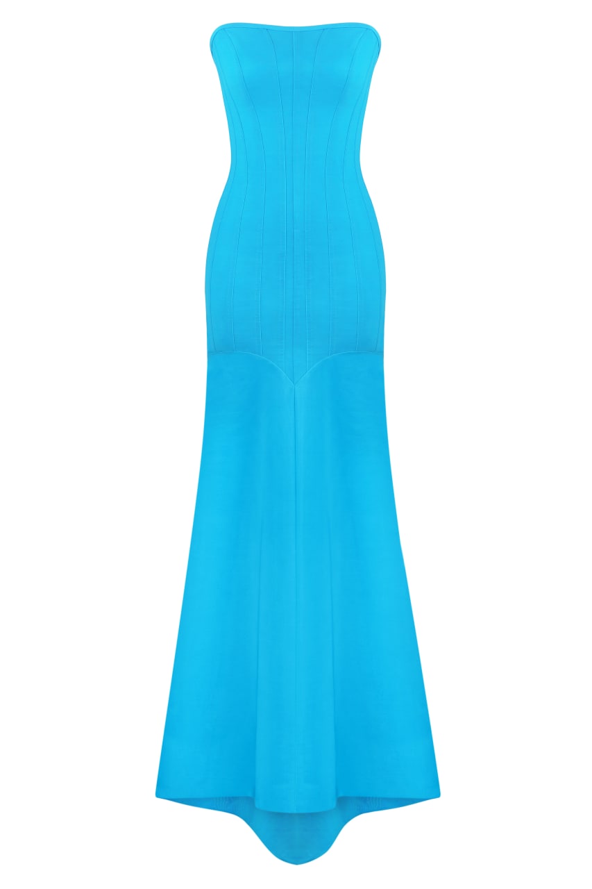 Floor-length corset dress with "Heart" cut