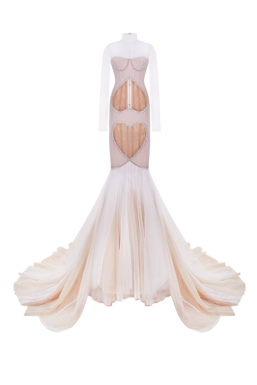 Embellished floor-length dress