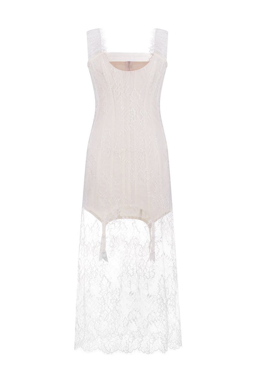 Corset dress with lace