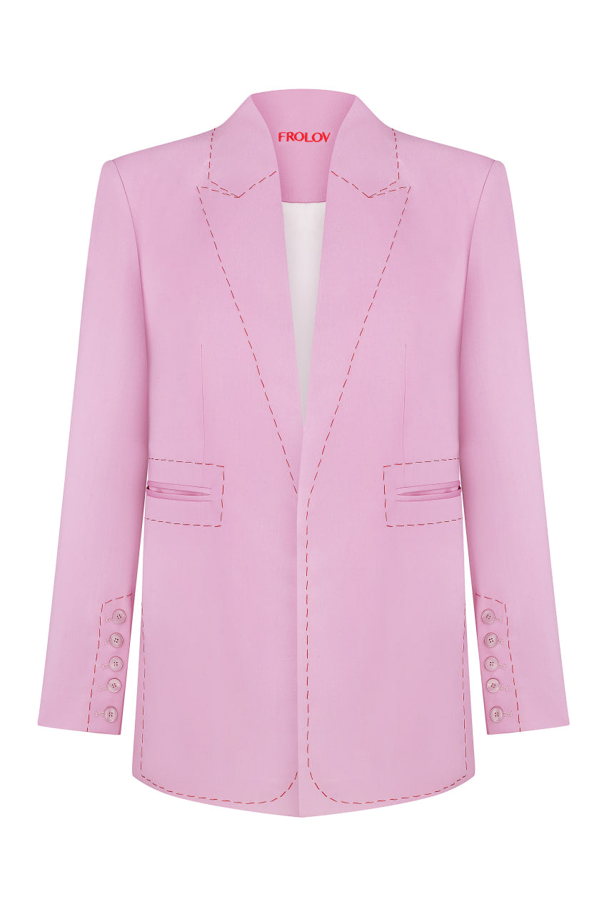 Jacket with handmade stitching