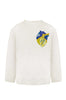 Milky sweatshirt with handmade heart embroidery
