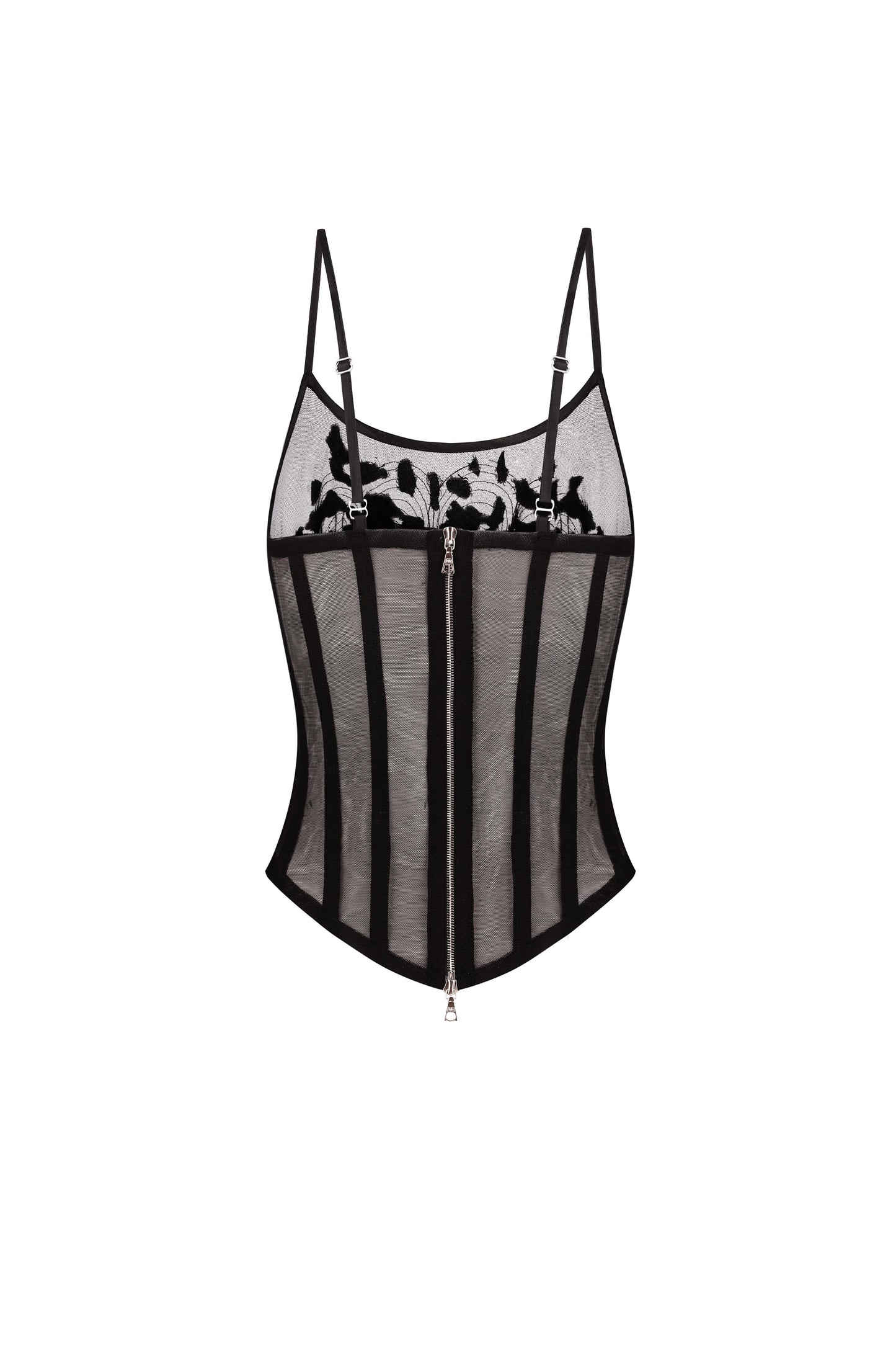 Corset with denim cups