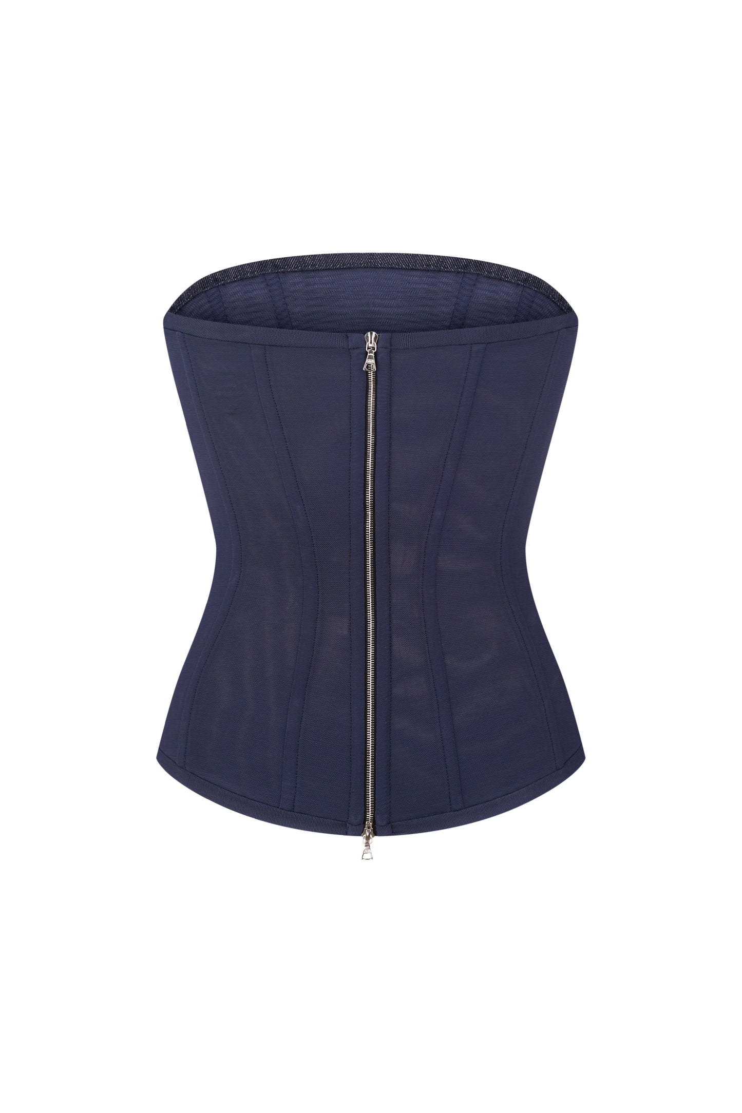 Corset with "Heart" cutout covered in denim