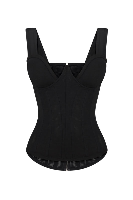 Corset with cups and straps
