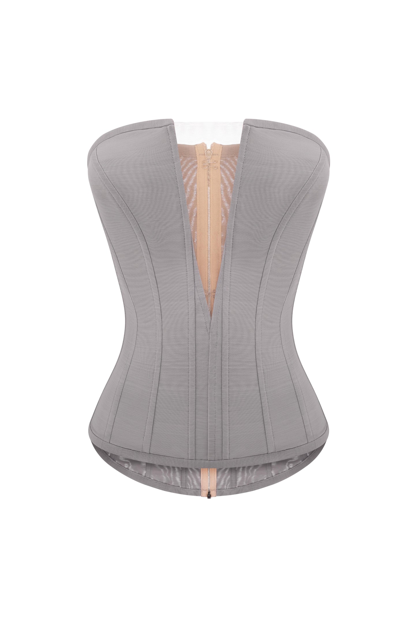 Corset with deep cut