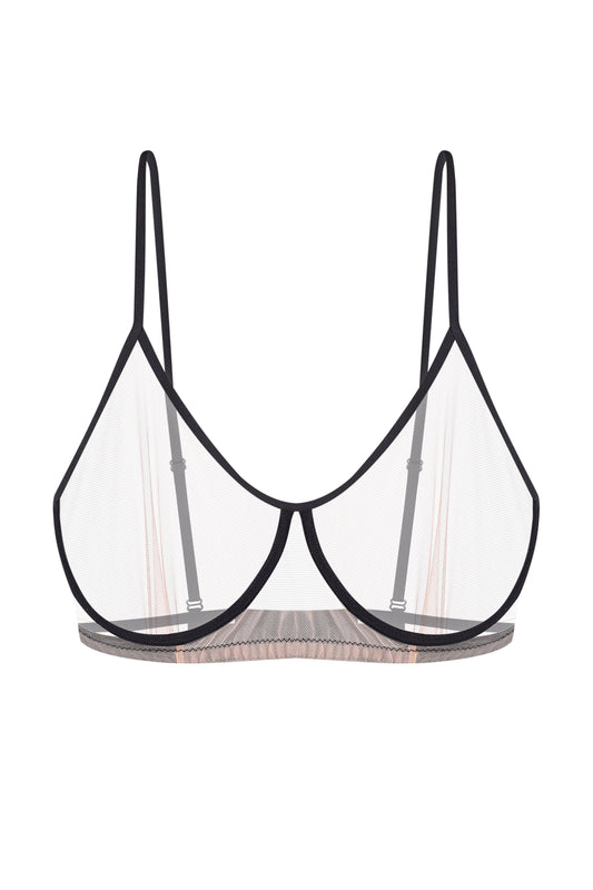 Transparent bra with silicone underband