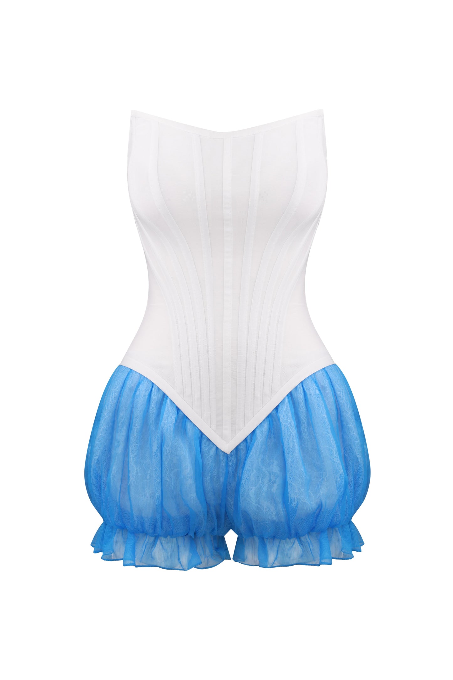 Corset jumpsuit with chiffon