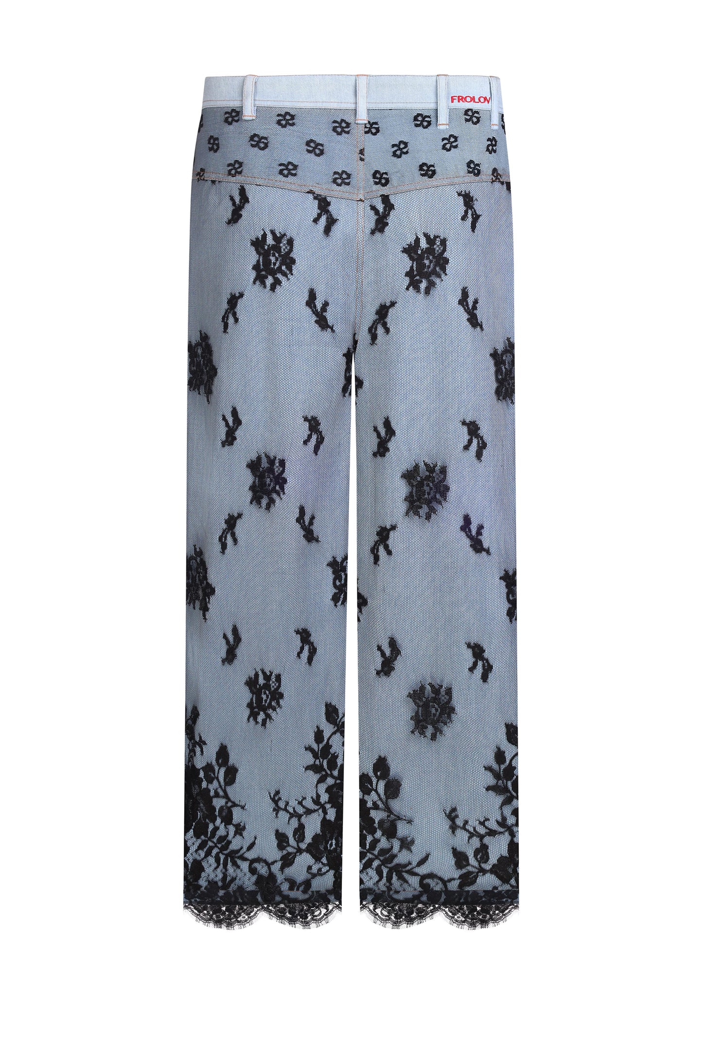 Lace-covered jeans