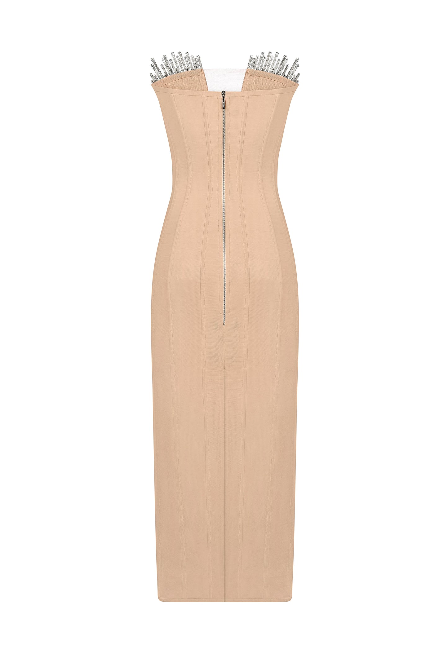  Midi corset dress “Fireworks” with handmade embroidery