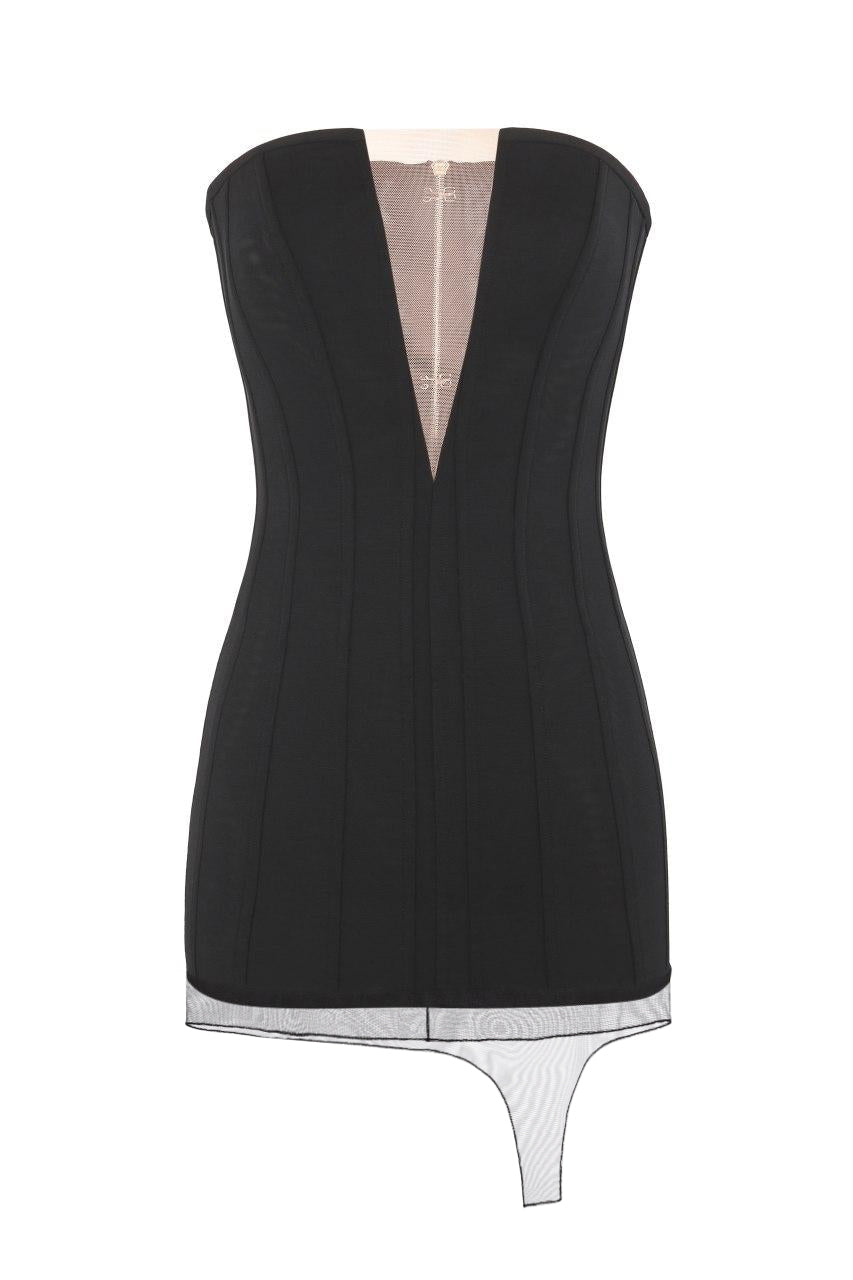 Corset dress with net strap