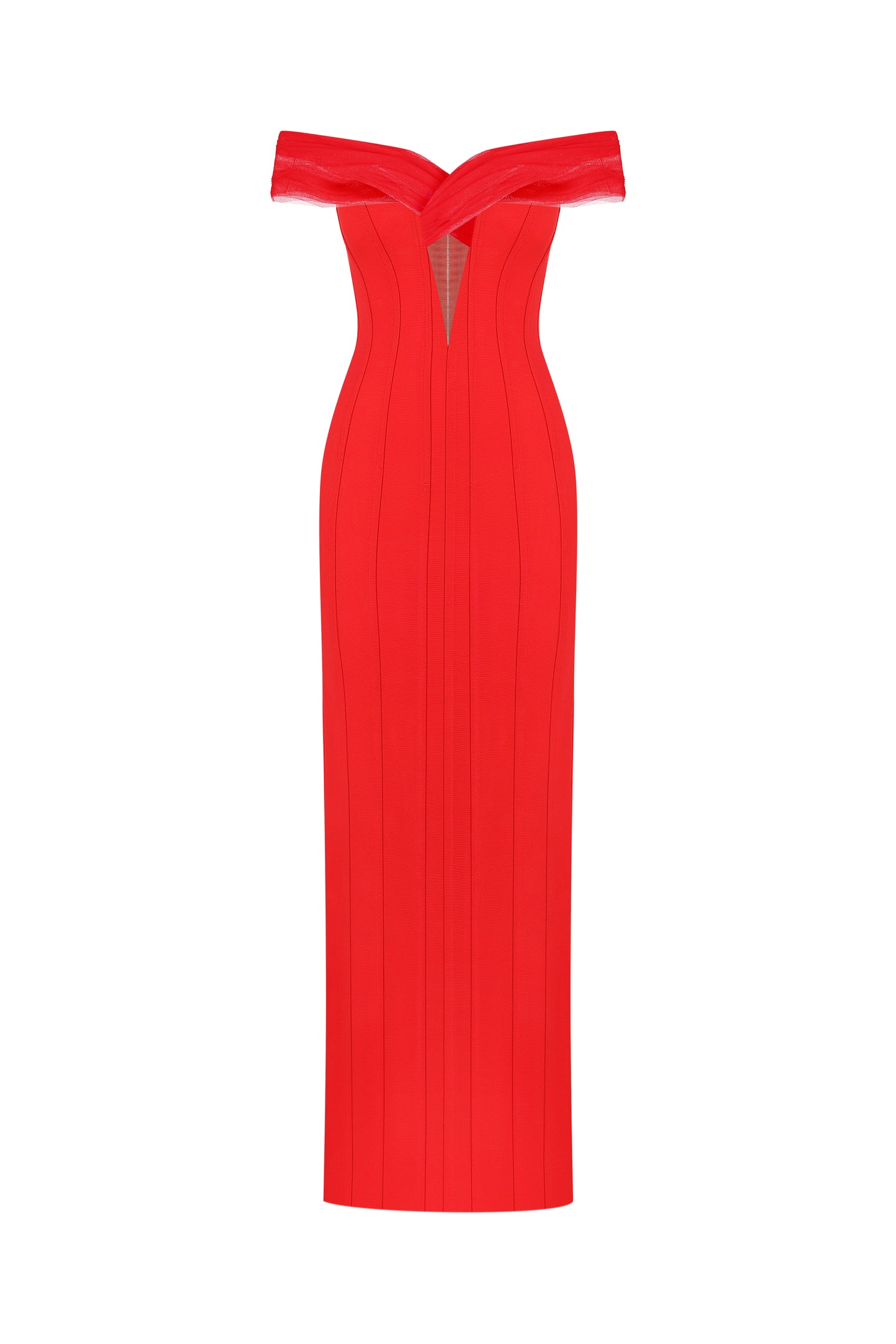 Корсетна сукня в підлогу з драпіруванням