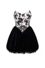 Corset dress with velvet skirt