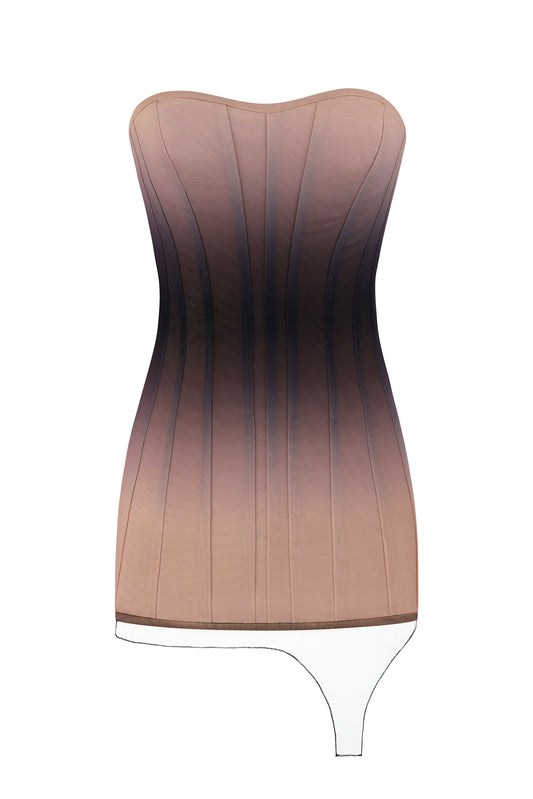 Mini gradient corset dress