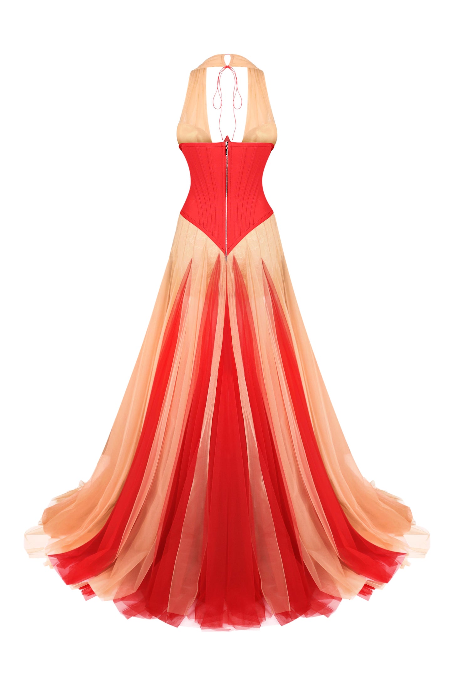 Сукня в підлогу з корсетом і фатиновою спідницею