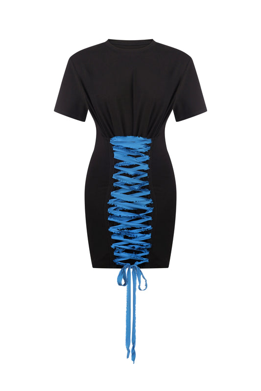 Lace-up T-Shirt dress