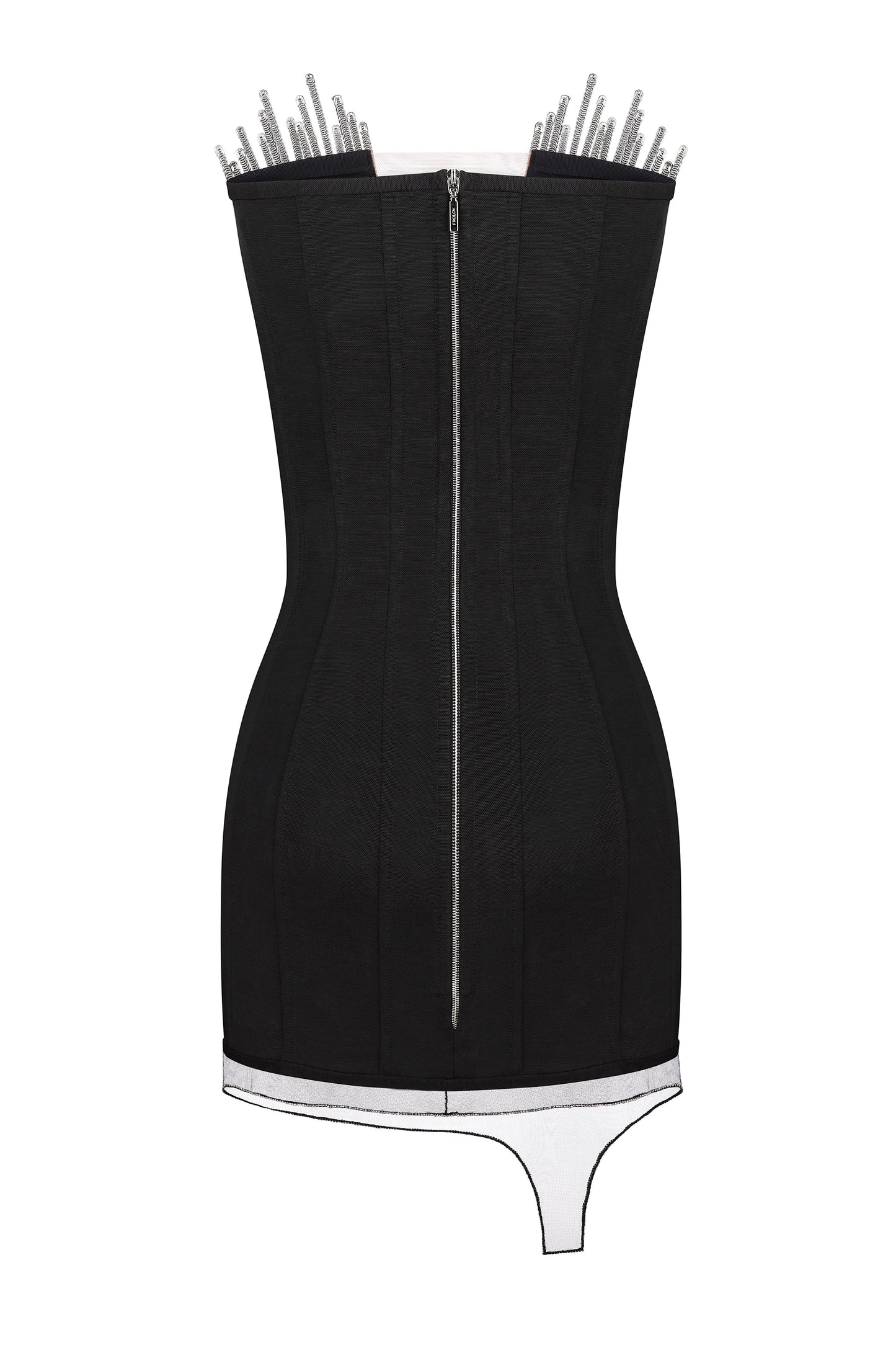 Corset dress "Fireworks" with handmade embroidery