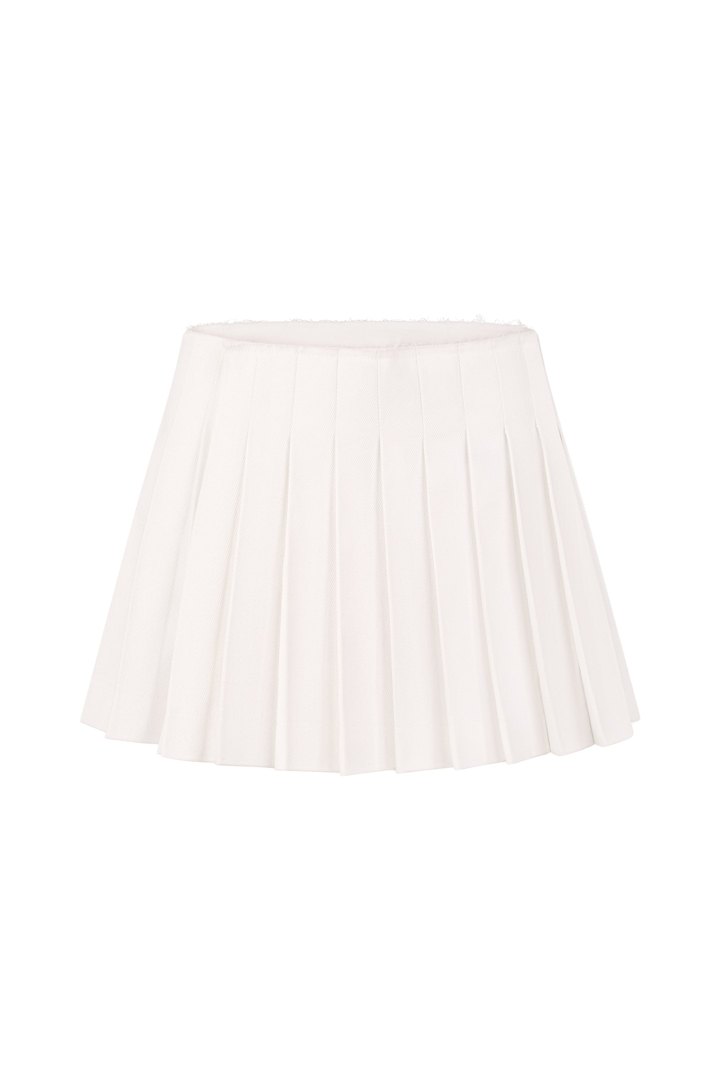 Pleated denim mini skirt