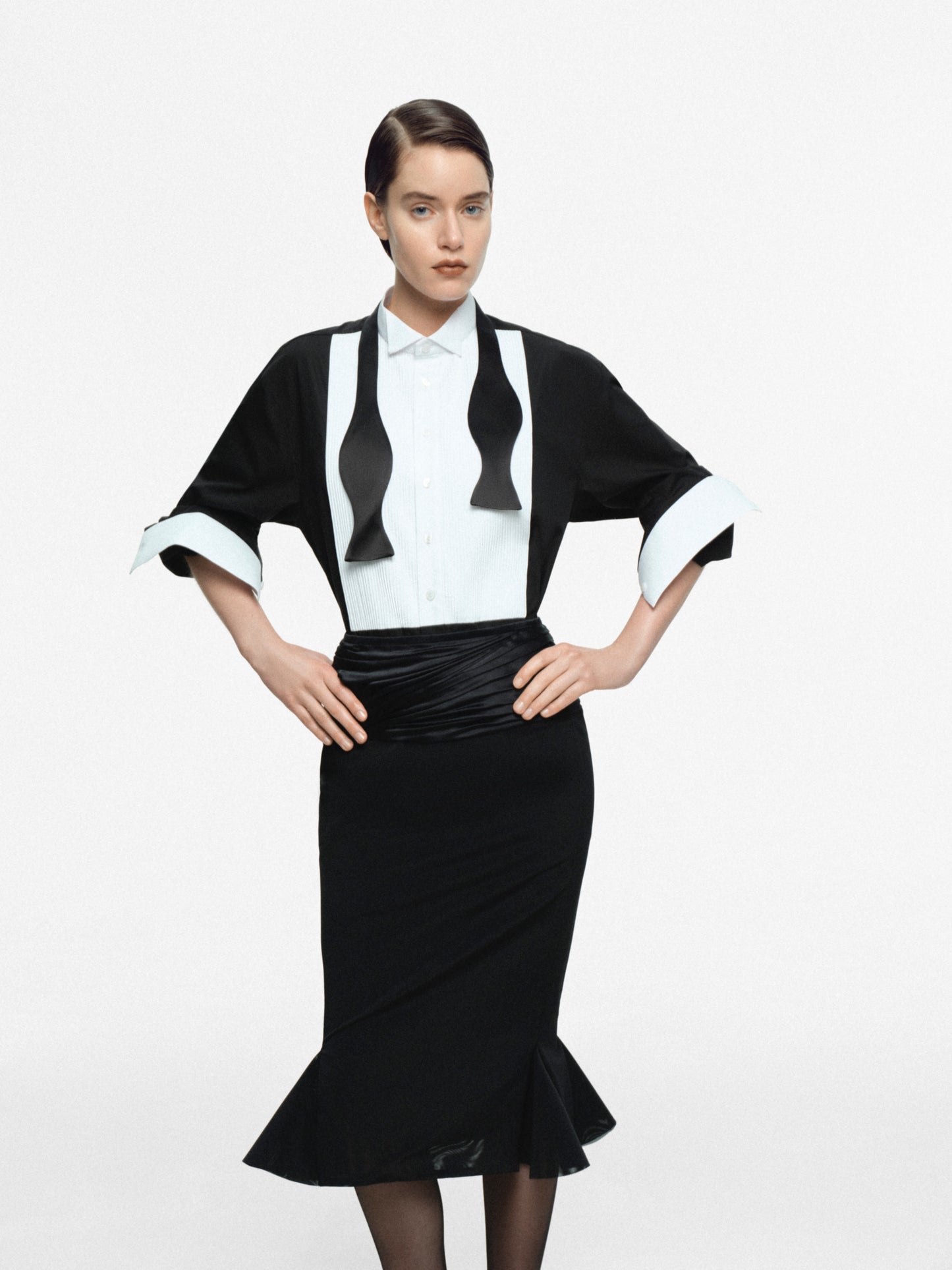 Shirt with plastrons