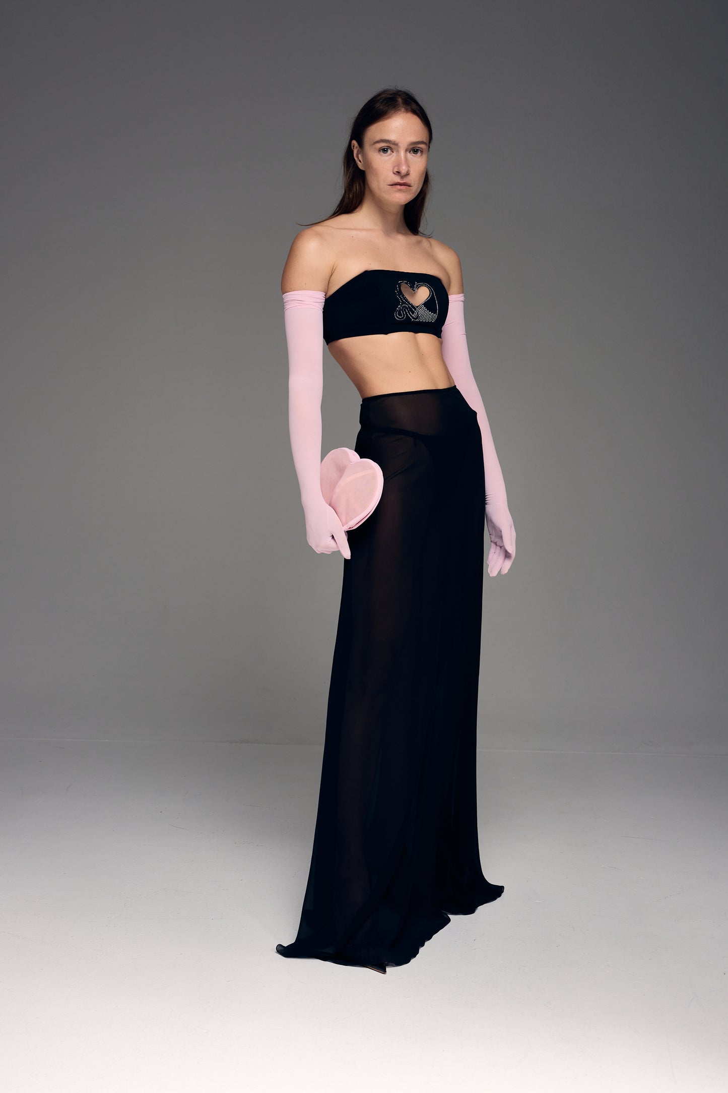 Floor-length chiffon skirt