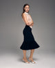 Knee-length dress with lace top