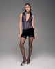 Velour mini skirt