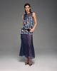 Translucent chiffon dress with silk slip dress