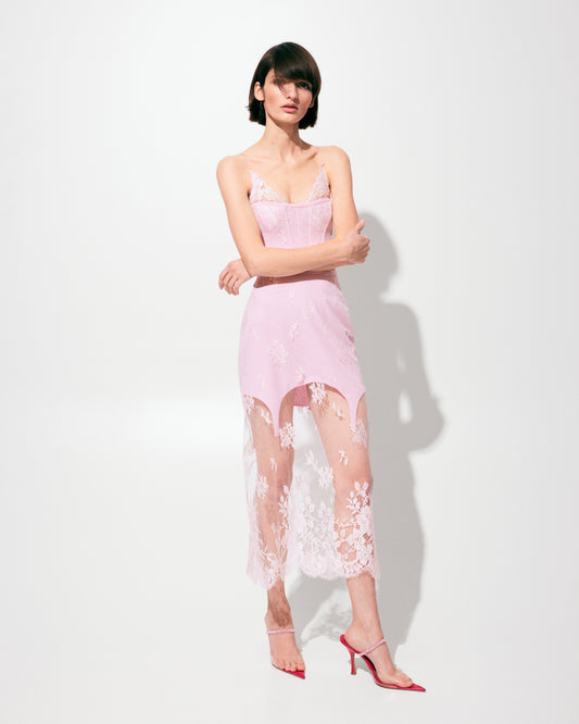 Корсетна сукня покрита мереживом