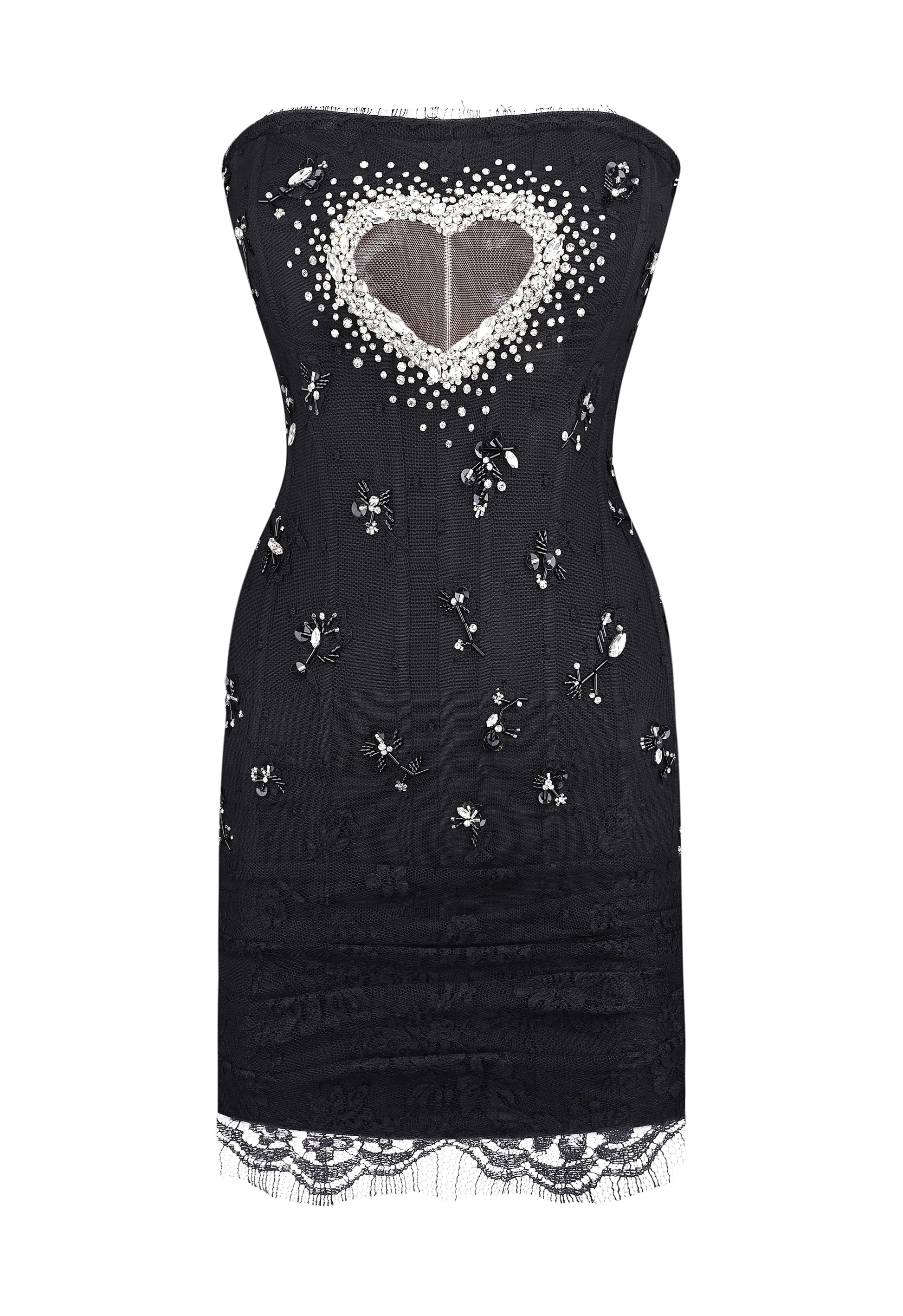 Corset dress with lace draped skirt FROLOV Corset dress with lace draped skirt FROLOV