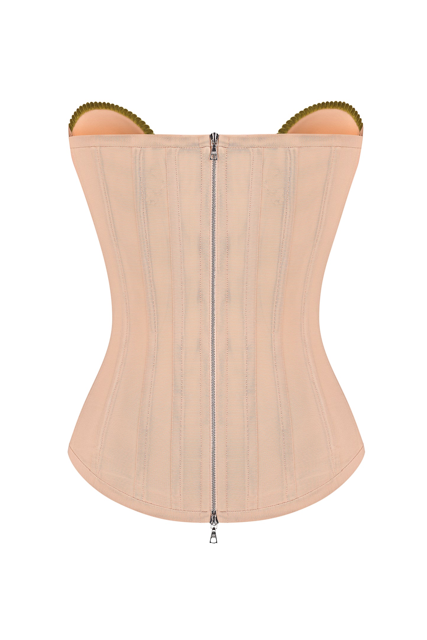 Corset with corduroy cups