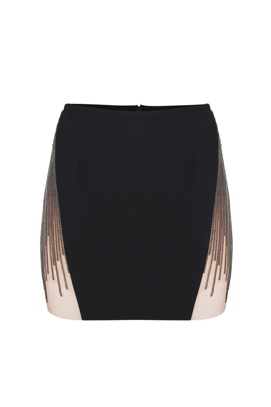 Embellished corset skirt with two cuts