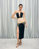 Midi corset dress with a side slit