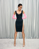Embellished knee-length skirt with two cuts