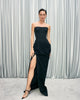 Floor-length dress with a side slit