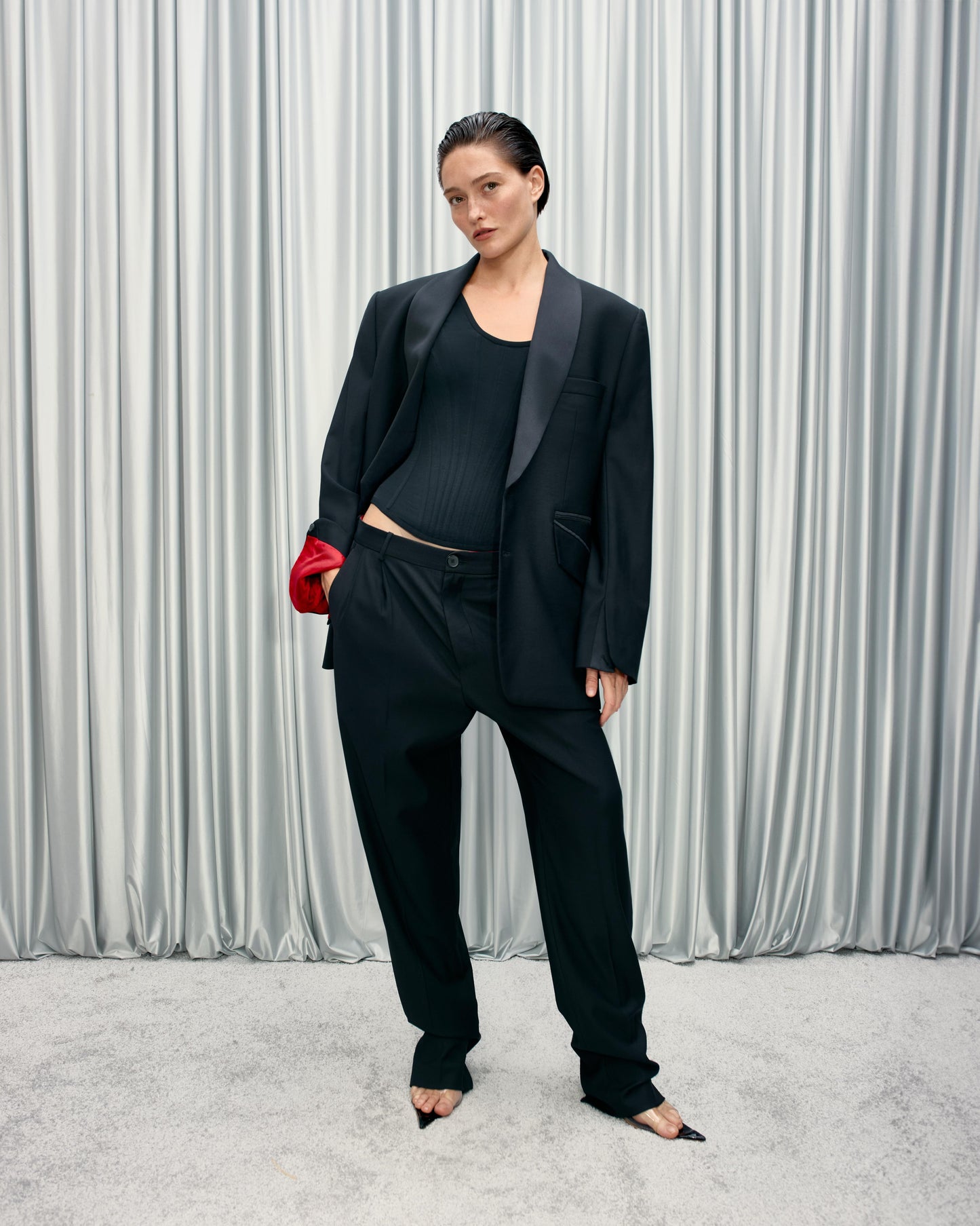 Jacket with silk lapel