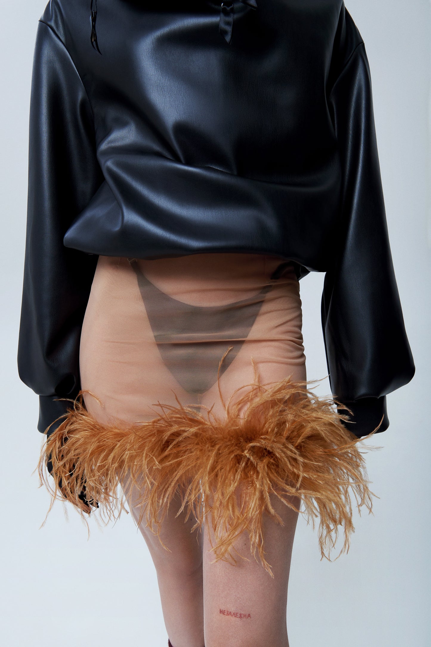 Feather transparent skirt