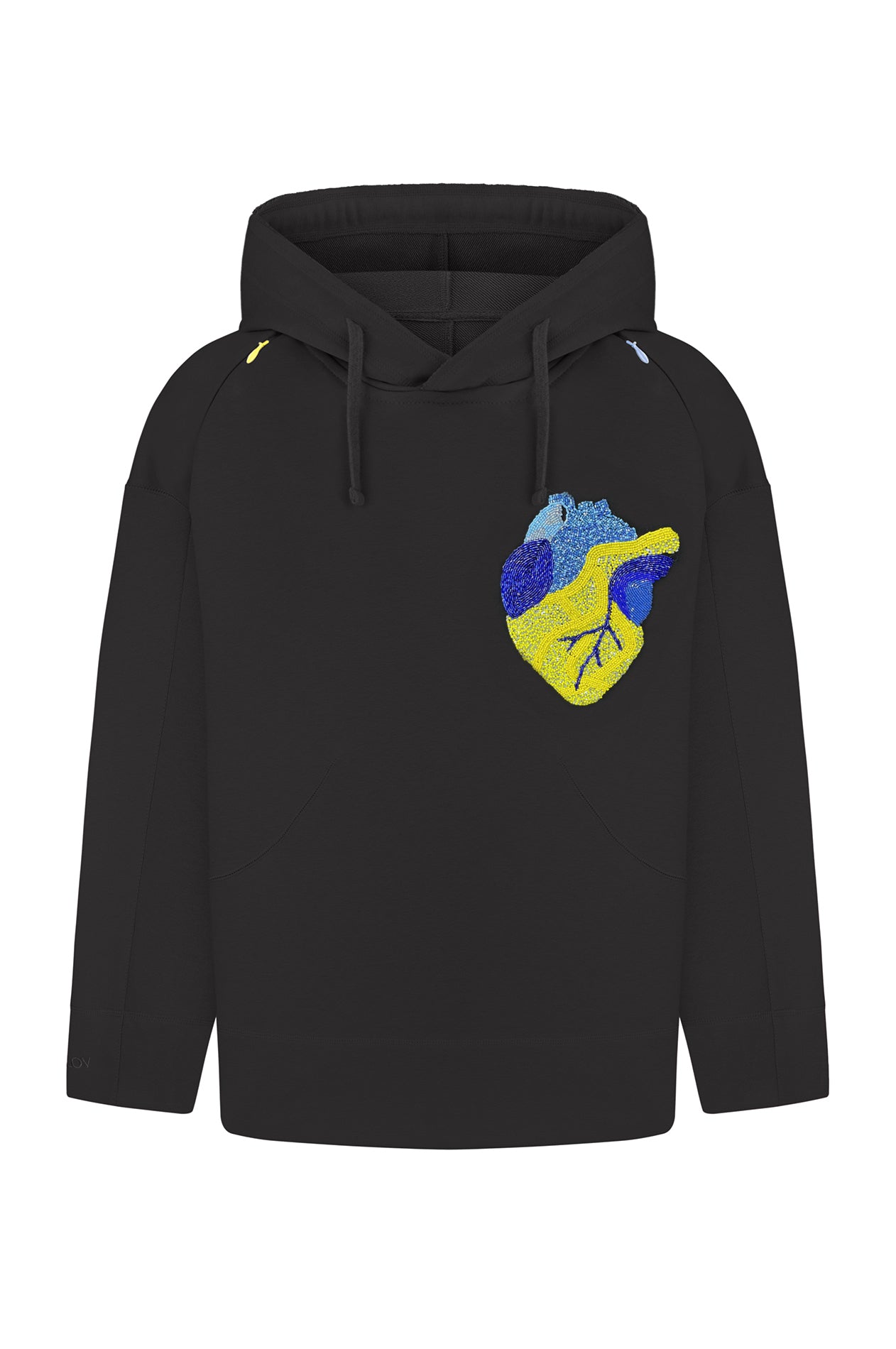 Black hoodie cheap with heart