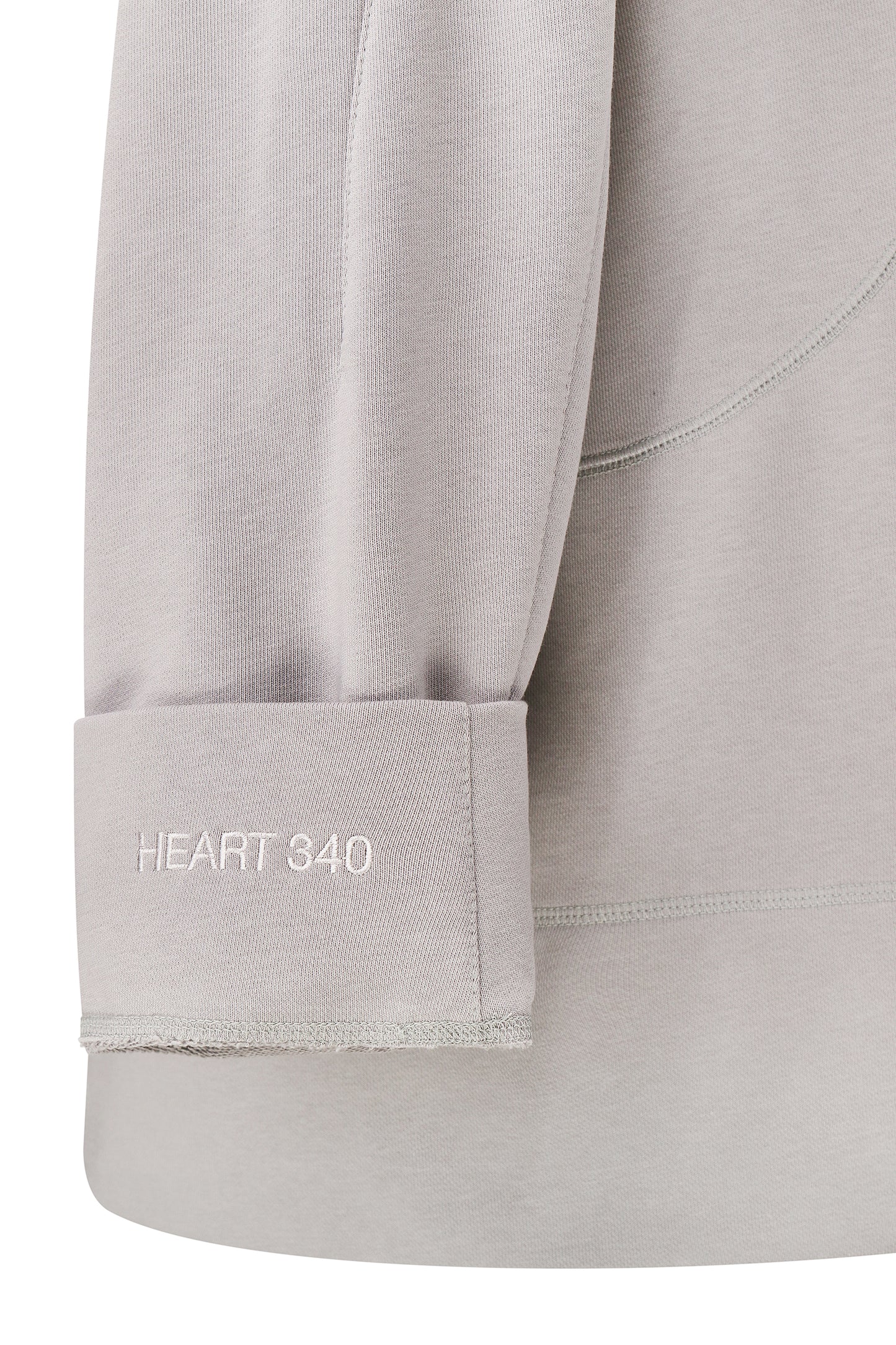 Gray hoodie with handmade heart embroidery